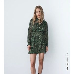 ZARA Brand New. Printed shirt dress